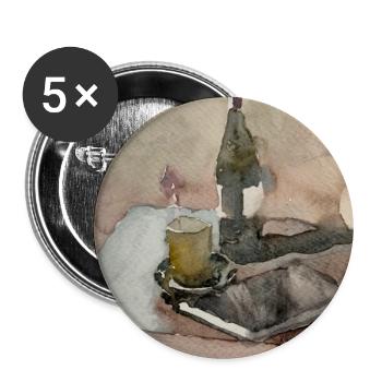 Oxy und Wein - Buttons groß 56 mm (5er Pack) - Weiß - Vorne