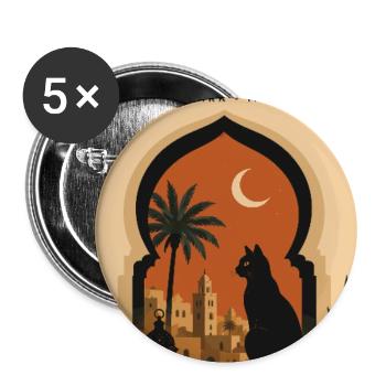 Erleben Sie Marrakesch in Marokko - Buttons groß 56 mm (5er Pack) - Weiß - Vorne