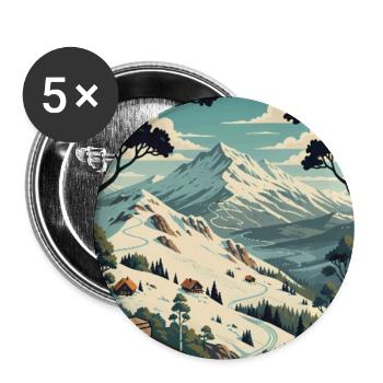 Entdecken Sie den dramatischen Mount Hotham in Australien - Buttons groß 56 mm (5er Pack) - Weiß - Vorne