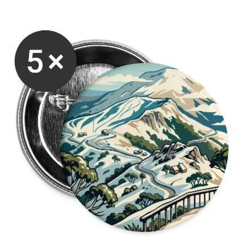 Entdecken Sie den dramatischen Mount Hotham in Australien - Buttons groß 56 mm (5er Pack) - Weiß - Vorne