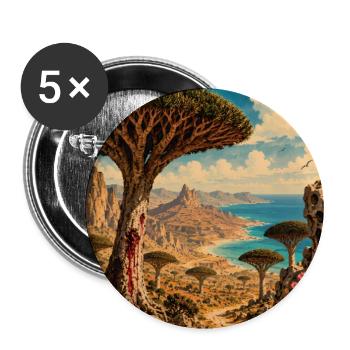 Erleben Sie die Insel Socotra im Jemen - Buttons groß 56 mm (5er Pack) - Weiß - Vorne