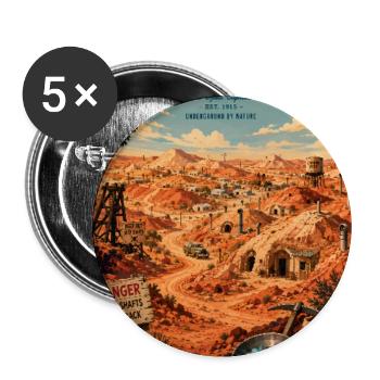 Entdecken Sie Outback von Coober Pedy in Australien - Buttons groß 56 mm (5er Pack) - Weiß - Vorne