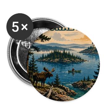 Erleben Sie den Isle Royale Nationalpark in Michigan - Buttons groß 56 mm (5er Pack) - Weiß - Vorne