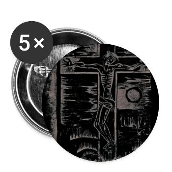 Expressionist_Crucifixion_Woodcut_Art - Buttons groß 56 mm (5er Pack) - Weiß - Vorne