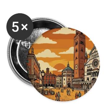 Erleben Sie den eleganten Charme von Cremona, - Buttons groß 56 mm (5er Pack) - Weiß - Vorne