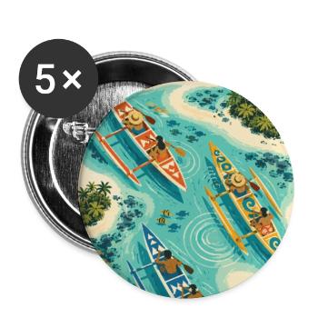 Entdecken Sie Aitutaki in der Cookinseln Retro Lagoon - Buttons groß 56 mm (5er Pack) - Weiß - Vorne