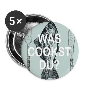 was cookst du? - Buttons groß 56 mm (5er Pack) - Weiß - Vorne