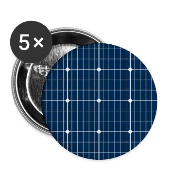Cellule solaire, photovoltaïque, énergie solaire, panneau solaire - Lot de 5 grands badges (56 mm) - blanc - Devant