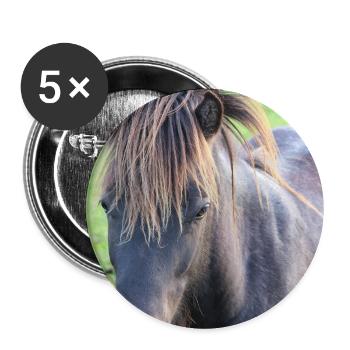 Pferd Pferdeposter - Buttons groß 56 mm (5er Pack) - Weiß - Vorne