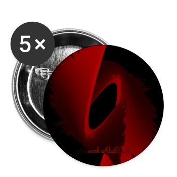 Forme d’une œuvre d’art abstraite Rouge noir rouge noir - Lot de 5 grands badges (56 mm) - blanc - Devant