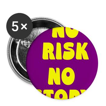 No Risk No Story – Mutig leben, echt sein - Buttons groß 56 mm (5er Pack) - Weiß - Vorne