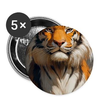 Illustration eines Tigers - Buttons groß 56 mm (5er Pack) - Weiß - Vorne