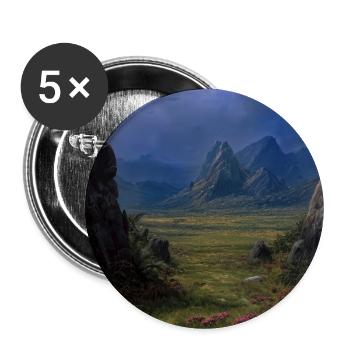 Illustration of a natural landscape - Lot de 5 grands badges (56 mm) - blanc - Devant