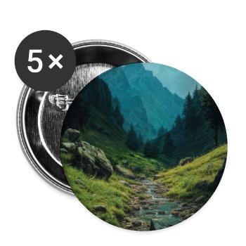 Illustration of a natural landscape - Lot de 5 grands badges (56 mm) - blanc - Devant
