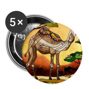 Kamel - Buttons groß 56 mm (5er Pack) - Weiß - Vorne
