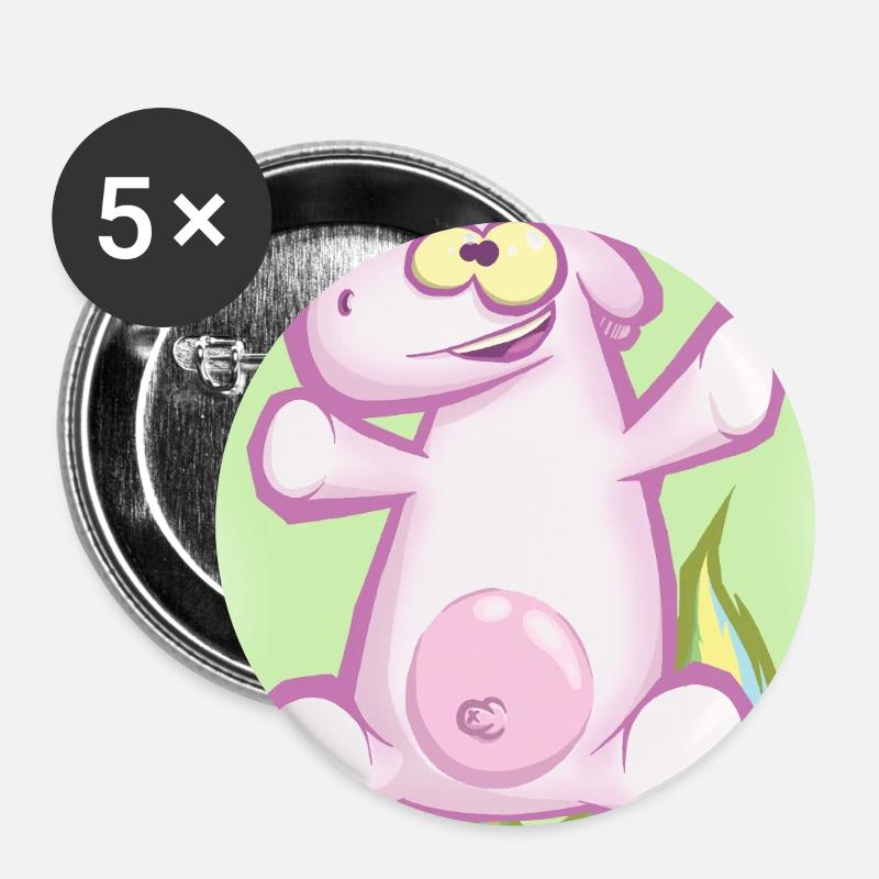 Das Einhorn - Buttons groß 56 mm (5er Pack) - Weiß
