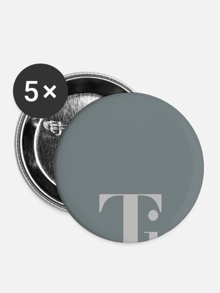 Typografisches Poster „Tja.“ - Buttons groß 56 mm (5er Pack) - Weiß