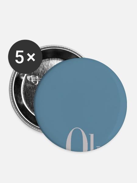 Typografie Poster Okay. - Buttons groß 56 mm (5er Pack) - Weiß