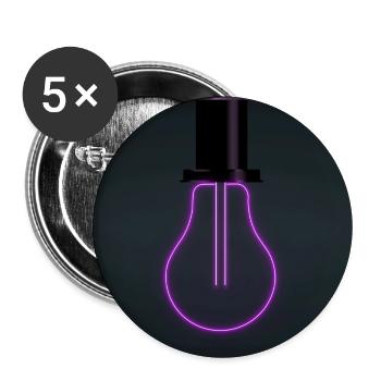 Creative Mode Neon Glühbirne Poster - Buttons groß 56 mm (5er Pack) - Weiß - Vorne