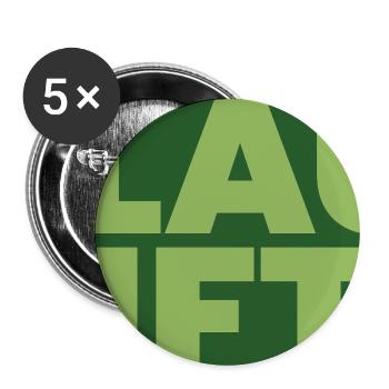 Running - Green Uppercase Typo Dark Green - Buttons large 2.2''/56 mm (5-pack) - white - Front