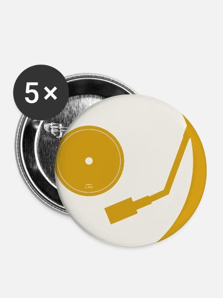 Drop The Needle Turntable Poster - Buttons groß 56 mm (5er Pack) - Weiß
