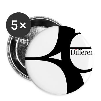 Be Different – Minimalist Typography Design - Buttons groß 56 mm (5er Pack) - Weiß - Vorne