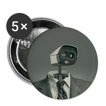 Silent Surveillance Minimal Poster Art - Buttons groß 56 mm (5er Pack) - Weiß - Vorne