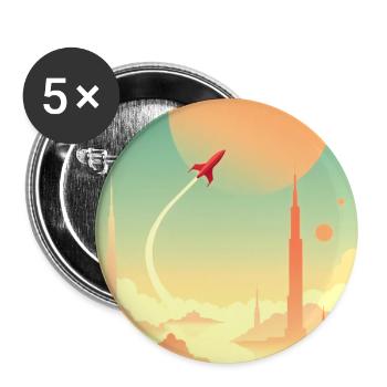 First Journeys Beyond Distant Horizons - Buttons large 2.2''/56 mm (5-pack) - white - Front