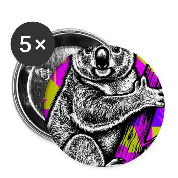 Koala - Buttons groß 56 mm (5er Pack) - Weiß - Vorne