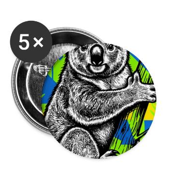 Koala - Buttons groß 56 mm (5er Pack) - Weiß - Vorne