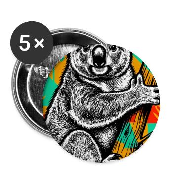 Koala - Lot de 5 grands badges (56 mm) - blanc - Devant