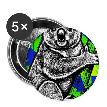 Koala - Buttons groß 56 mm (5er Pack) - Weiß - Vorne