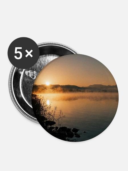 Bodensee Sonnenaufgang - Buttons groß 56 mm (5er Pack) - Weiß