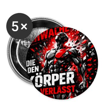 Schmerz ist Schwäche, die den Körper verlässt - Buttons groß 56 mm (5er Pack) - Weiß - Vorne