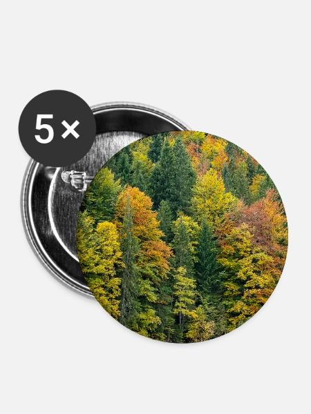 Herbstbäume am Eibsee in Bayern - Buttons groß 56 mm (5er Pack) - Weiß