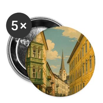 Bad Ischl Österreich - Buttons groß 56 mm (5er Pack) - Weiß - Vorne