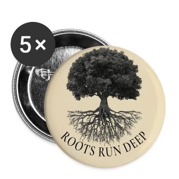 Roots Run Deep – Tree Poster Vintage - Buttons large 2.2''/56 mm (5-pack) - white - Front