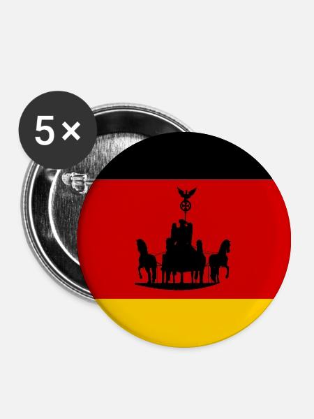 Wagensilhouette Deutschland - Buttons groß 56 mm (5er Pack) - Weiß