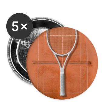 Spiel. Satz. Sieg. – Tennis Poster - Buttons groß 56 mm (5er Pack) - Weiß - Vorne