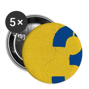 Number 3 – Abstrakte Street Art Wandkunst - Buttons groß 56 mm (5er Pack) - Weiß - Vorne