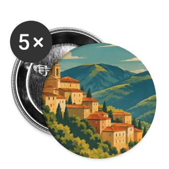 Umbrien - Buttons groß 56 mm (5er Pack) - Weiß - Vorne