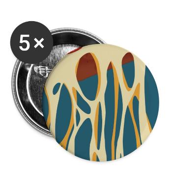 Pizza  mit Tomaten und Oliven - Buttons groß 56 mm (5er Pack) - Weiß - Vorne