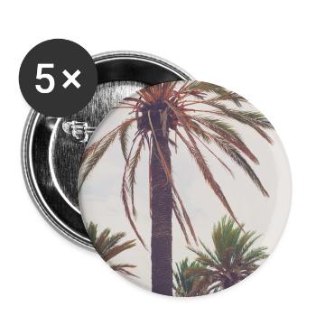Palmenparadies Strandlicht - Buttons groß 56 mm (5er Pack) - Weiß - Vorne