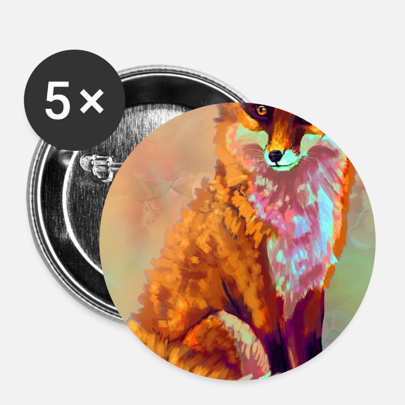 Fox poster - Buttons large 2.2''/56 mm (5-pack) - white