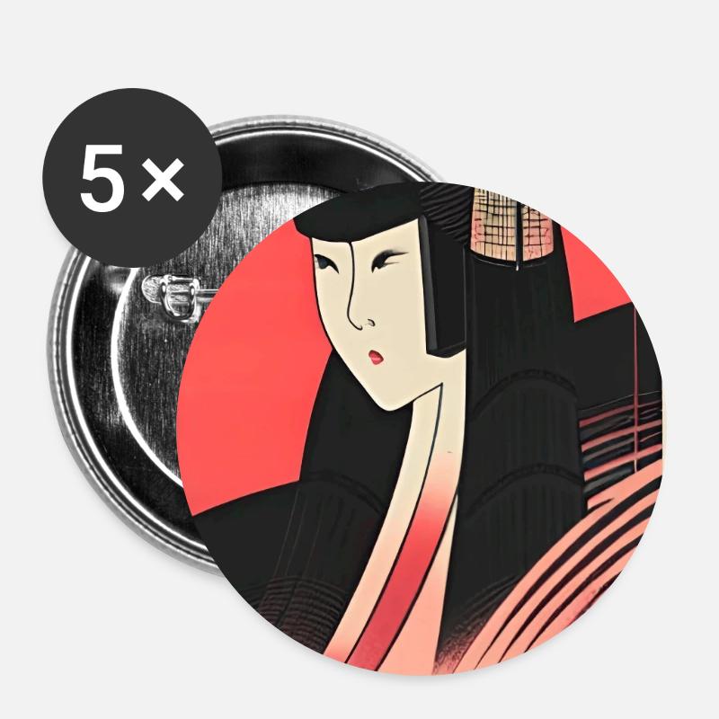 Geisha 10 - Buttons large 2.2''/56 mm (5-pack) - white