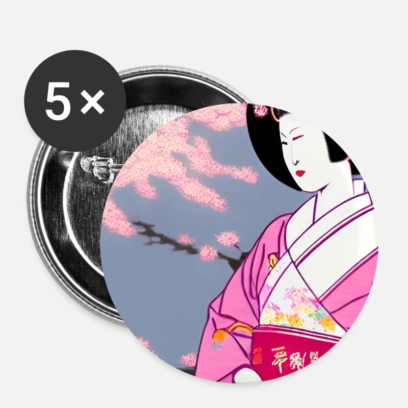 Geisha 3 - Buttons large 2.2''/56 mm (5-pack) - white