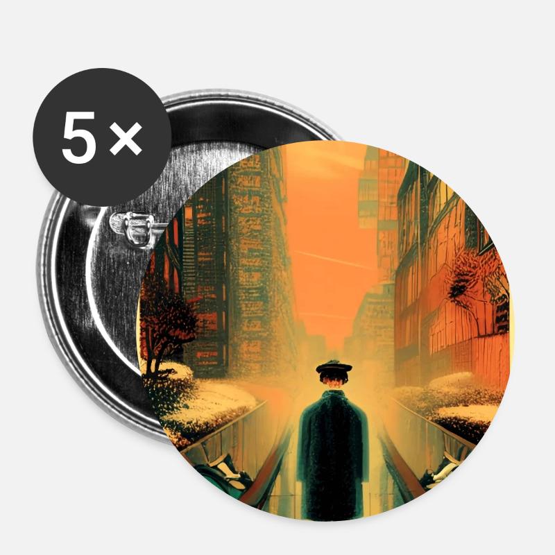 Streets 3 - Buttons large 2.2''/56 mm (5-pack) - white