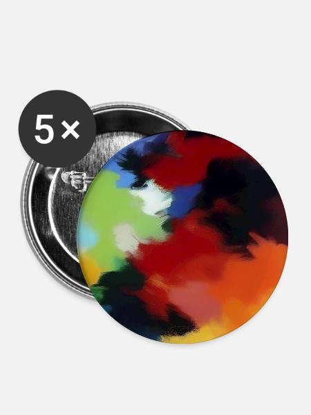 Malerei Muster - Buttons groß 56 mm (5er Pack) - Weiß