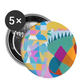 Formen und Muster - Buttons groß 56 mm (5er Pack) - Weiß - Vorne