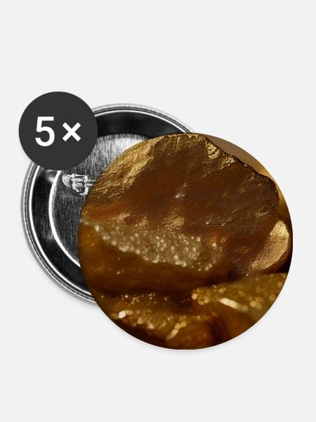 Gold Stücke - Buttons groß 56 mm (5er Pack) - Weiß
